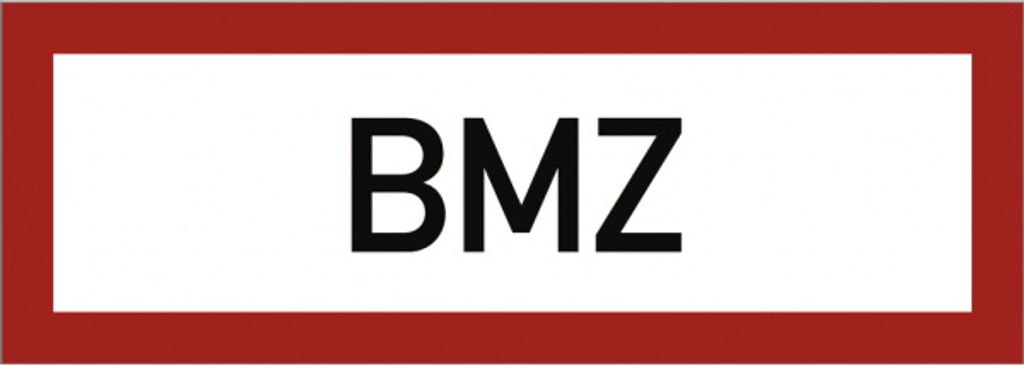 Dreifke Schild BMZ gemäß DIN 4066 Aluminium 105 x 297 mm Brandmeldezentrale ...