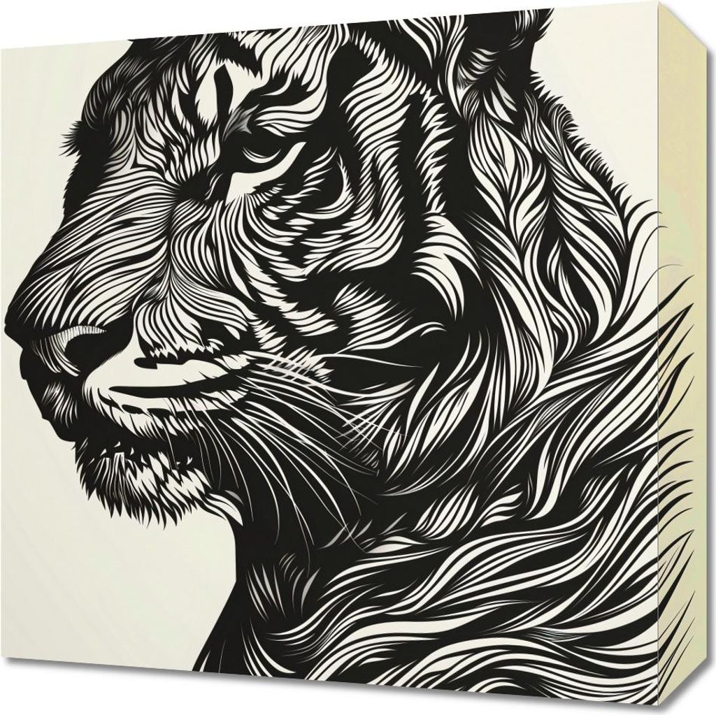 Bild 40x40cm Tiger Pfiff