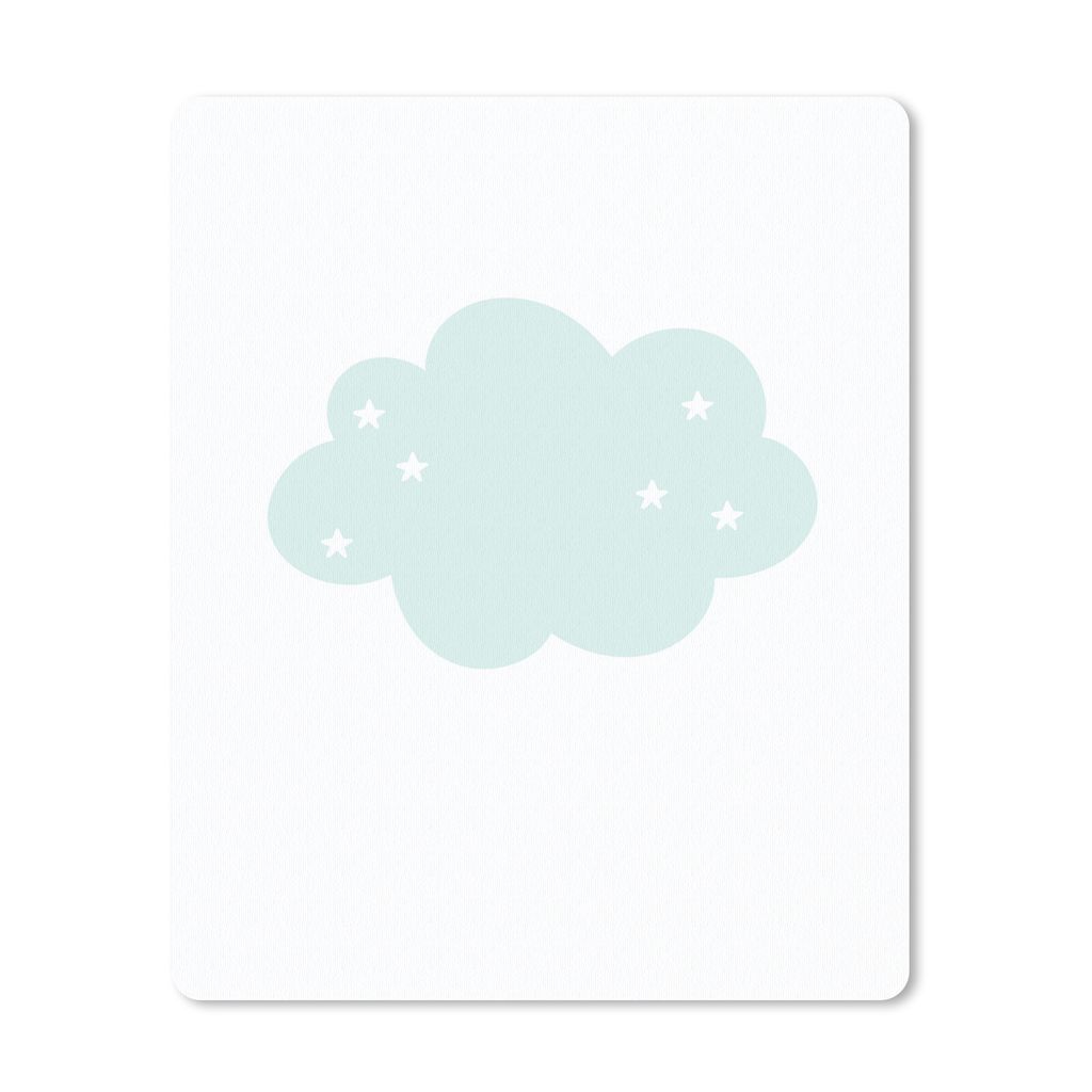 MuchoWow Mauspad Mousepad Wolke - Sterne - Pastell - Kinder - Baby 19x23 cm - Mousepads - Maus Mat - Pad - Mausunterlage - Mauspads - Spielen