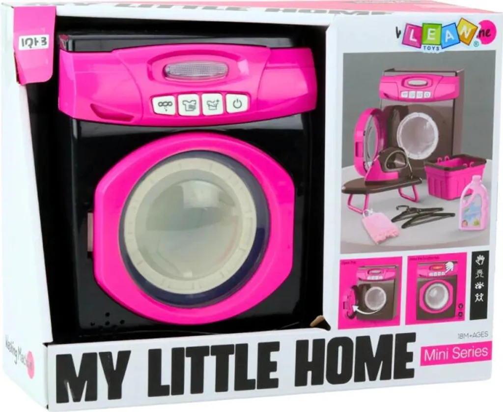 Machine à laver pour enfant interactive rose pour jouer à la buanderie