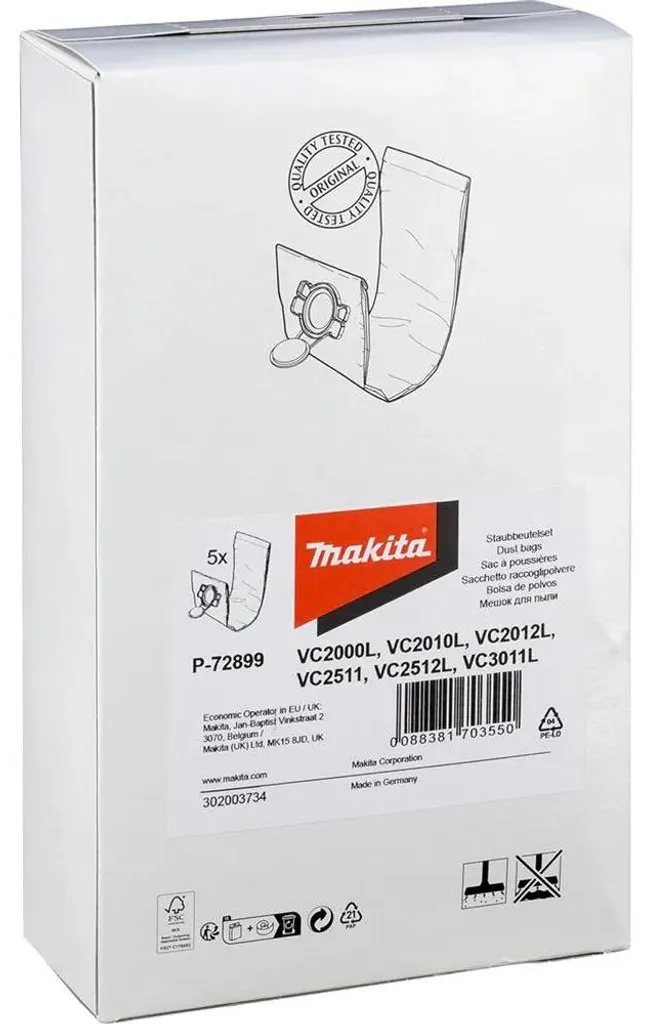 Sac à Poussière L Makita P-72899 pour Chantier Propre - Pack de 5pcs