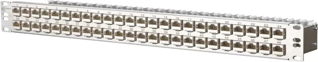 Panneau de brassage RJ45 METZ CONNECT BTR E-DAT module 48x8 blindé gris