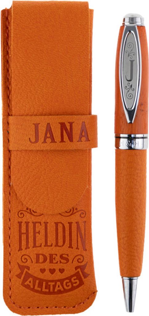 History & Heraldry Bamboo Persönlicher und individueller Kuli Kugelschreiber Stift mit Namen und Spruch Personalisiertes Etui Monogramm-Design per...