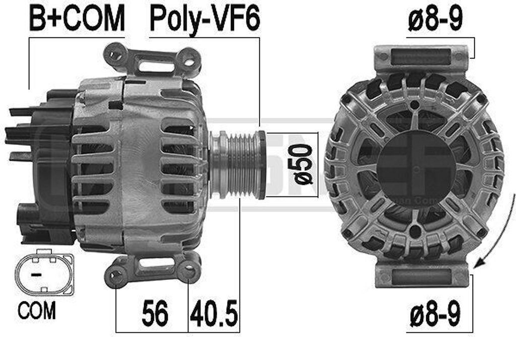 ERA 209221 Lichtmaschine Generator LiMa 120A 14V passend für MERCEDES-BENZ C-Klasse Limousine (W204) C-Klasse T-modell (S204) E-Klasse Limousine