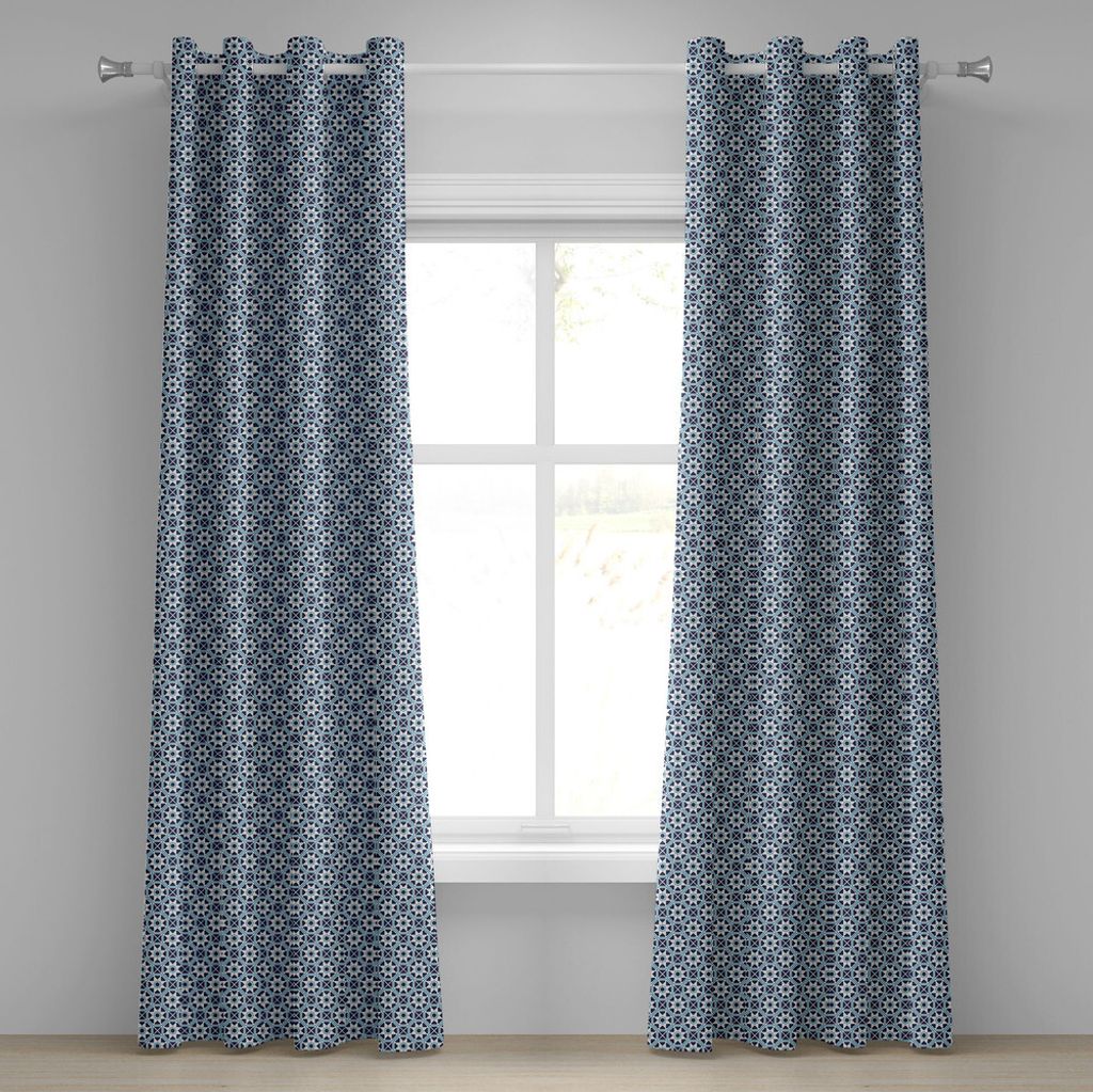 ABAKUHAUS Sterne Ösenvorhang, Asian Spiritual Formen mit Oktagons und Quadrate marokkanischen Inspirationen, Dekorative 2-Panel-Fenstervorhänge, ...