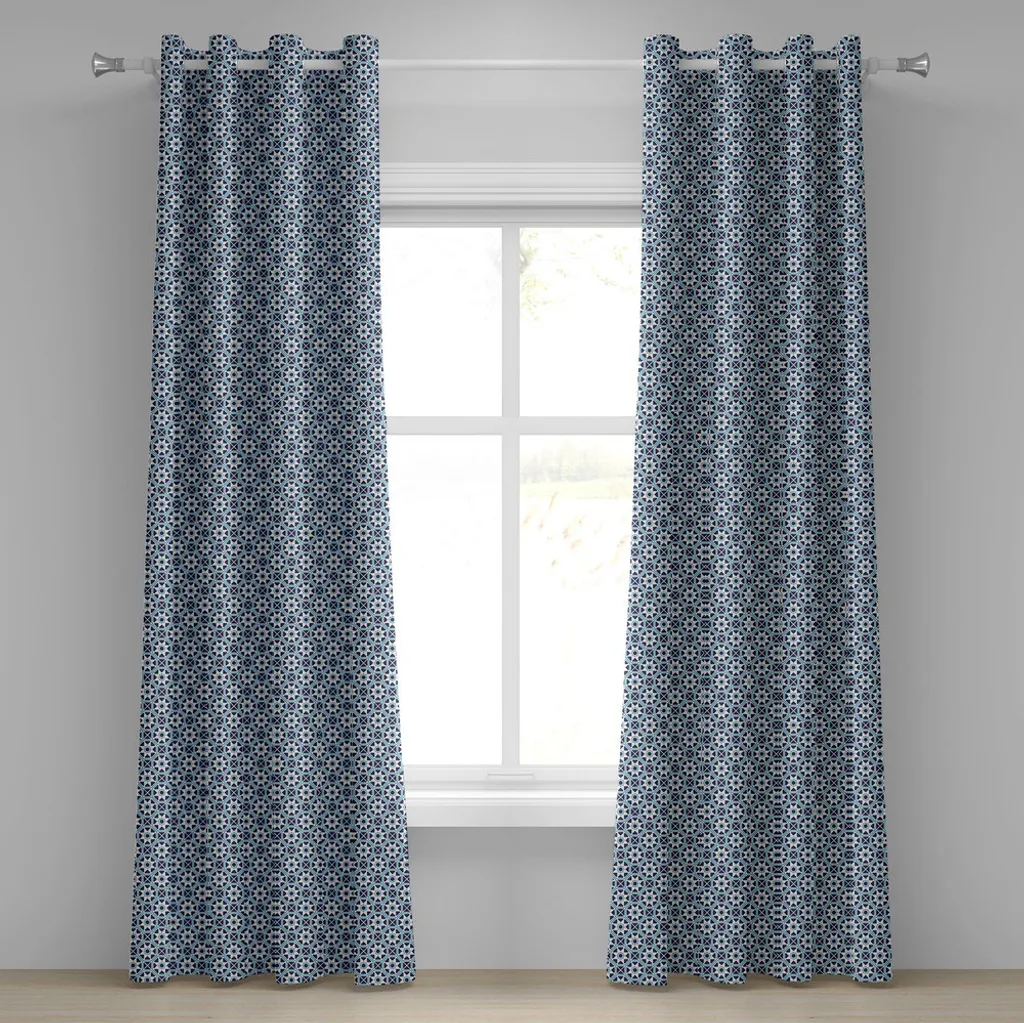 Tende Lavabili ABAKUHAUS 280x225cm - Blu e Beige per Famiglia