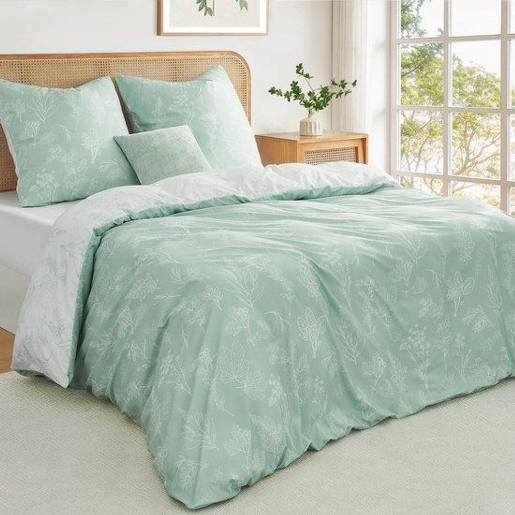 Unyqoos Reversible Bettwäsche mit Blumenmuster und weicher Mikrofaser für optimalen Schlafkomfort