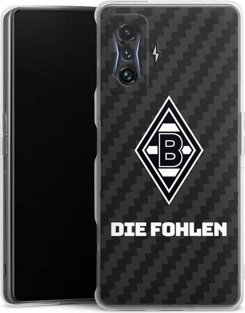 DeinDesign Handyhülle für Xiaomi Poco F4 GT Silikon Hülle Case Smartphone Schutzhülle Borussia Mönchengladbach Carbon Gladbach