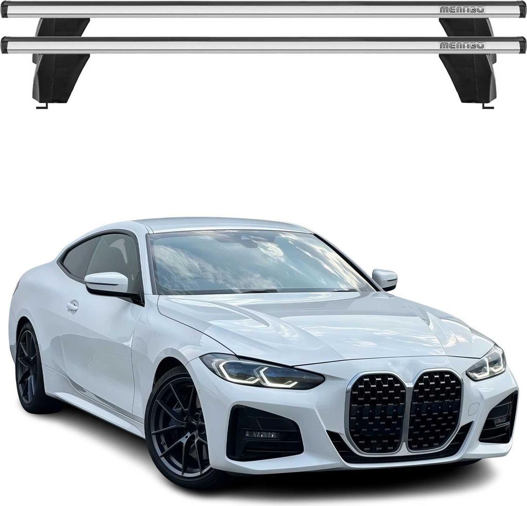 Menabo Dachträger Grundtäger für BMW 4er G22 G82 Coupe 2020-2025 75kg Alu Silber