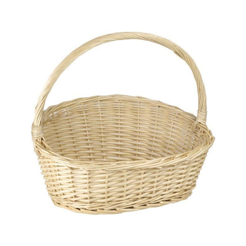 Korb mit Henkel, Vollweide, Höhe: 130/390 mm, Länge: 400 Produktbild 