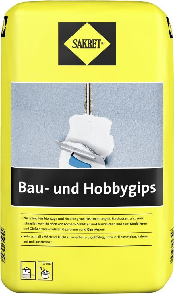 SAKRET Bau- und Hobbygips 10 kg Sack weiß Produktbild 