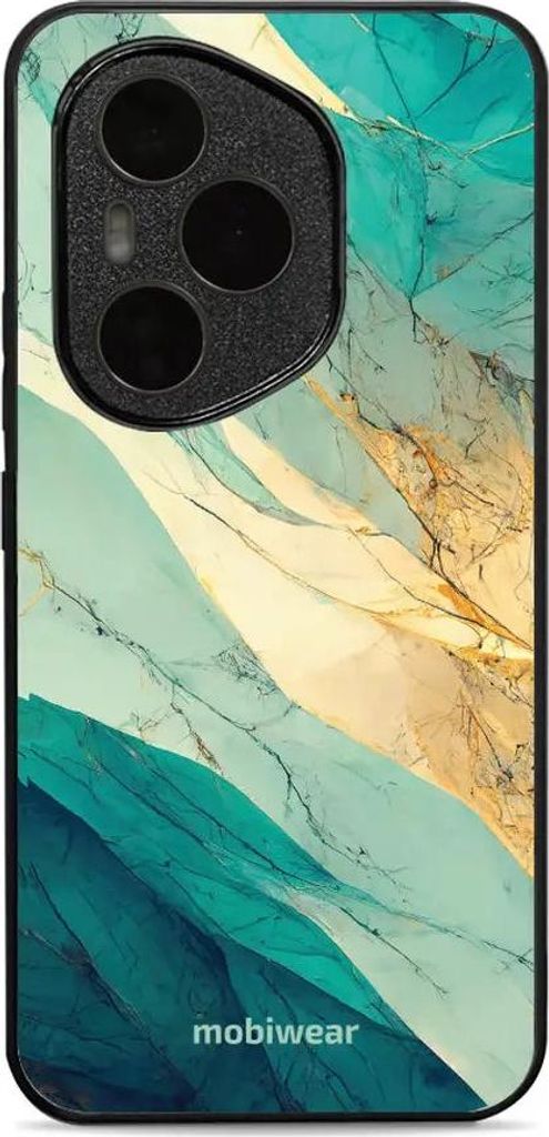 Handyhülle für Honor 400 Pro 5G, Mobiwear Glossy Case, Türkis-Marmor