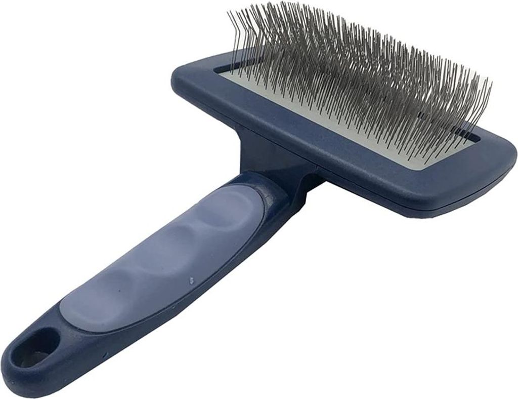 Hundenborstel für extra lange gebogene Borste - Hautmassage - weiches und glänzendes Haar - entfernt lose Haare - Unterwolle Entferner - 25 mm