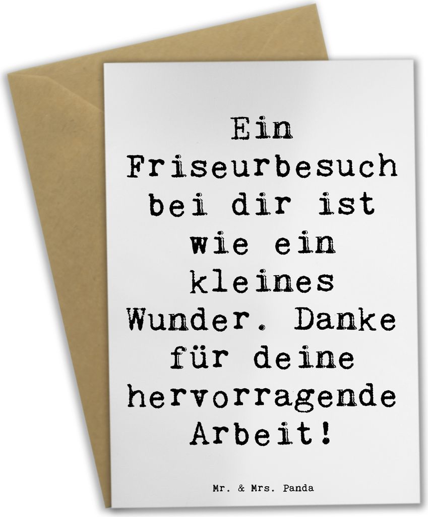 Mr. & Mrs. Panda neujahrskarte Spruch Friseur Wunder - Weiß Produktbild 