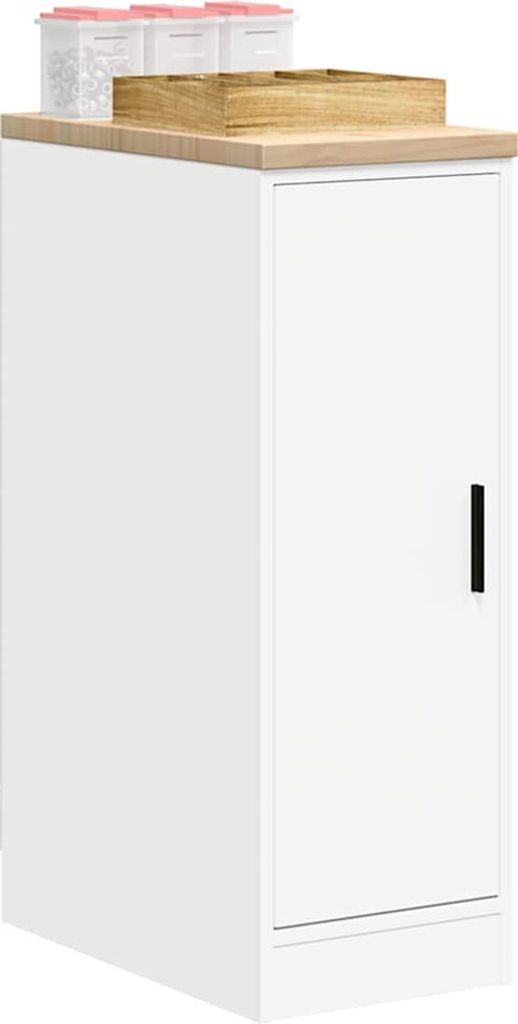 Möbel Garagen-Aufbewahrungsschrank Weiß 30x51x85 cm Massivholz Kiefer 860553