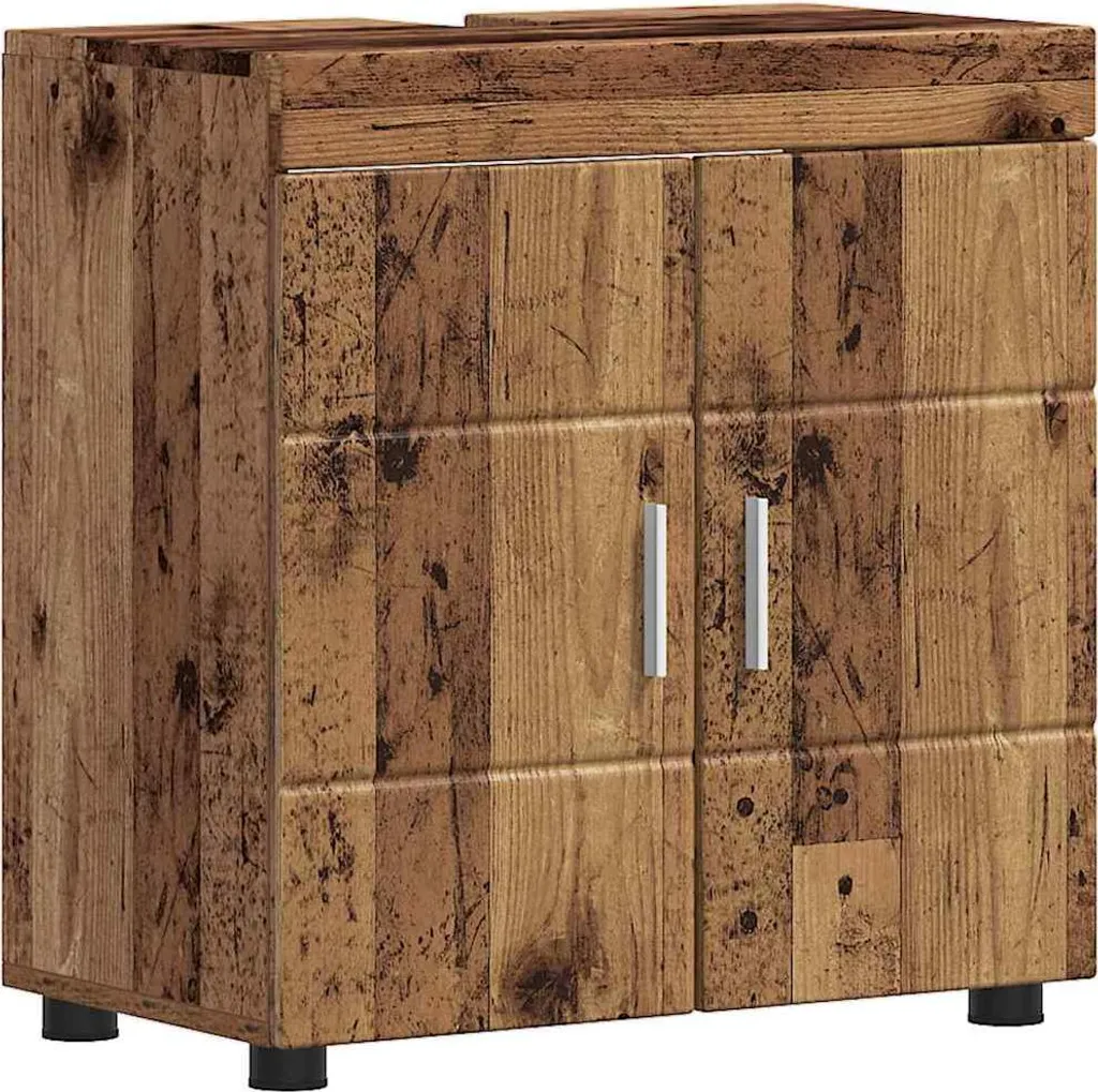 OFFERTA SYFAX Set Mobile Bagno TULUM 60x34x63cm Legno Vecchio - Top Quality
