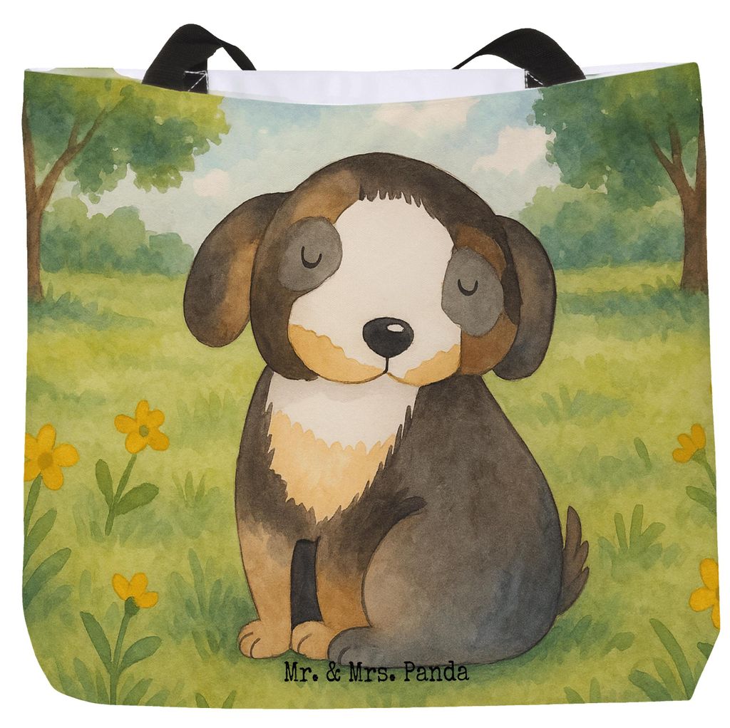Mr. & Mrs. Panda Schultasche Hund Entspannen Design - Weiß - Geschenk, Reisetasche, Liebe, Büchertasche, Süß, Schwarzer, Tote Bag, Hundemotiv, ...
