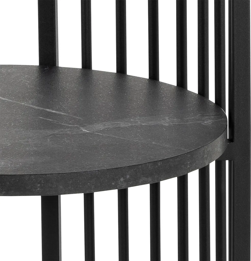 Petite table de nuit Strington noire 1 étagère style industriel chic