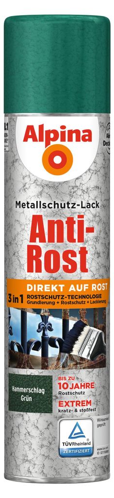 Alpina Sprühmetallschutz-Lack Hammerschlag 400 ml grün Produktbild 