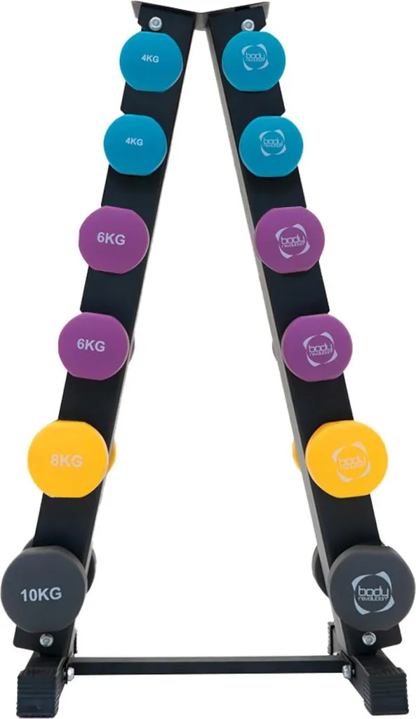 Set d'Haltères pour Musculation à Domicile avec Rack Vertical Acier - 6
