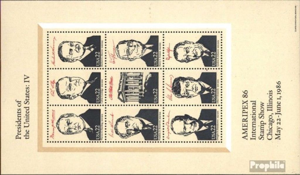 Briefmarken USA 1986 Mi Block20 (kompl.Ausg.) postfrisch Produktbild 