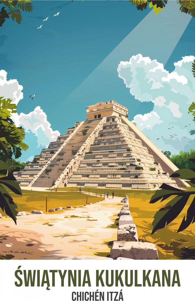Plakat 40x60cm Tempel von Kukulkan