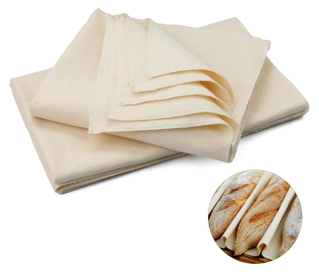 3 Stk Bäckerleinen Leinentuch Brot Backen 75 X 45cm Natur Bäckerleinen Teige Teigtuch Gärfolie für Brotbackzubehör Strudeltuch zur Teigzuberei...