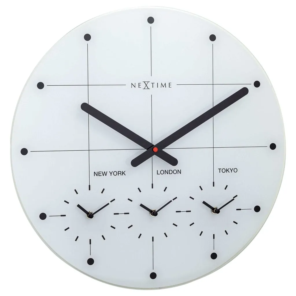 Horloge Murale Design 43cm Blanche NeXtime Big City pour Bureau Moderne