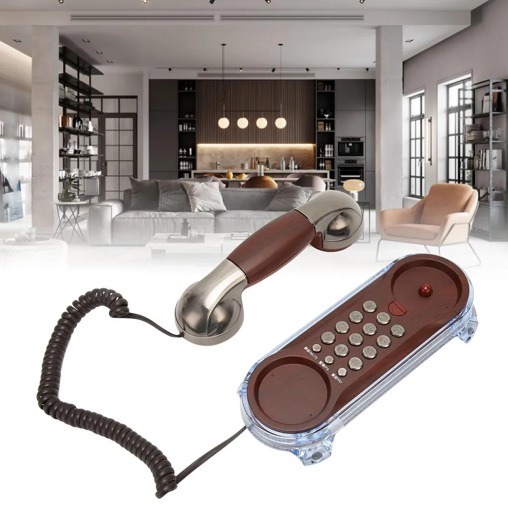 Téléphone fixe filaire pour école et hôtel, fixation murale compacte - 5