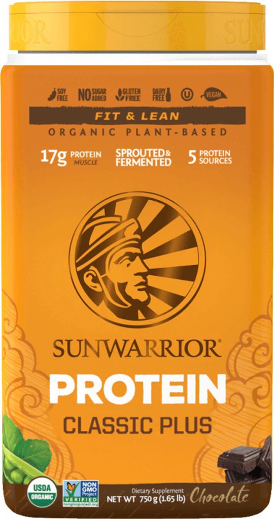 Sunwarrior Classic Plus Organic (750g) Chocolate - Eiweiße Produktbild 