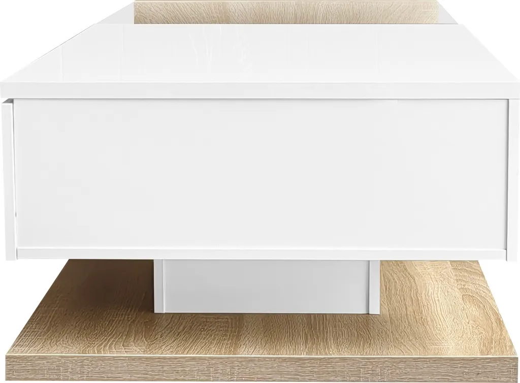 Table Basse Moderne pour Soirée Cinéma avec Éclairage LED et Tiroir - 6