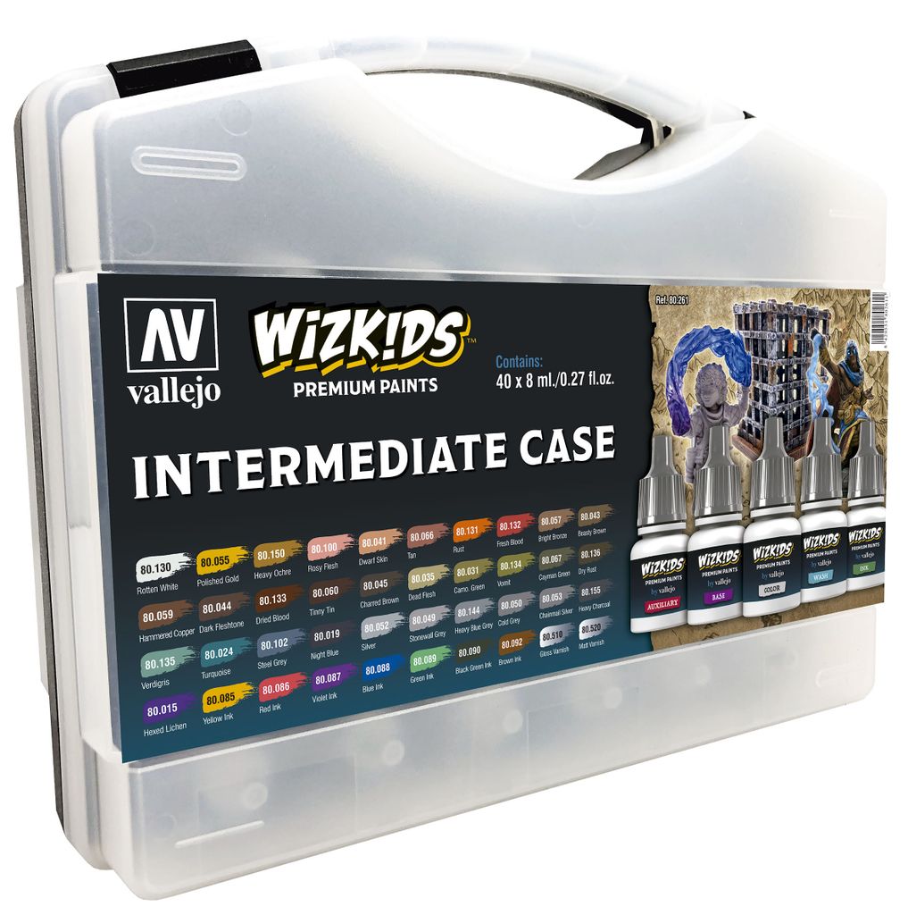 Vallejo Fortgeschrittenen Set 80261 40x 8ml WizKids Premium Airbrush Farben Fantasie-Miniaturen