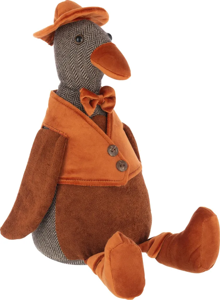 Cale-porte original en tissu canard marron rouille pour la maison