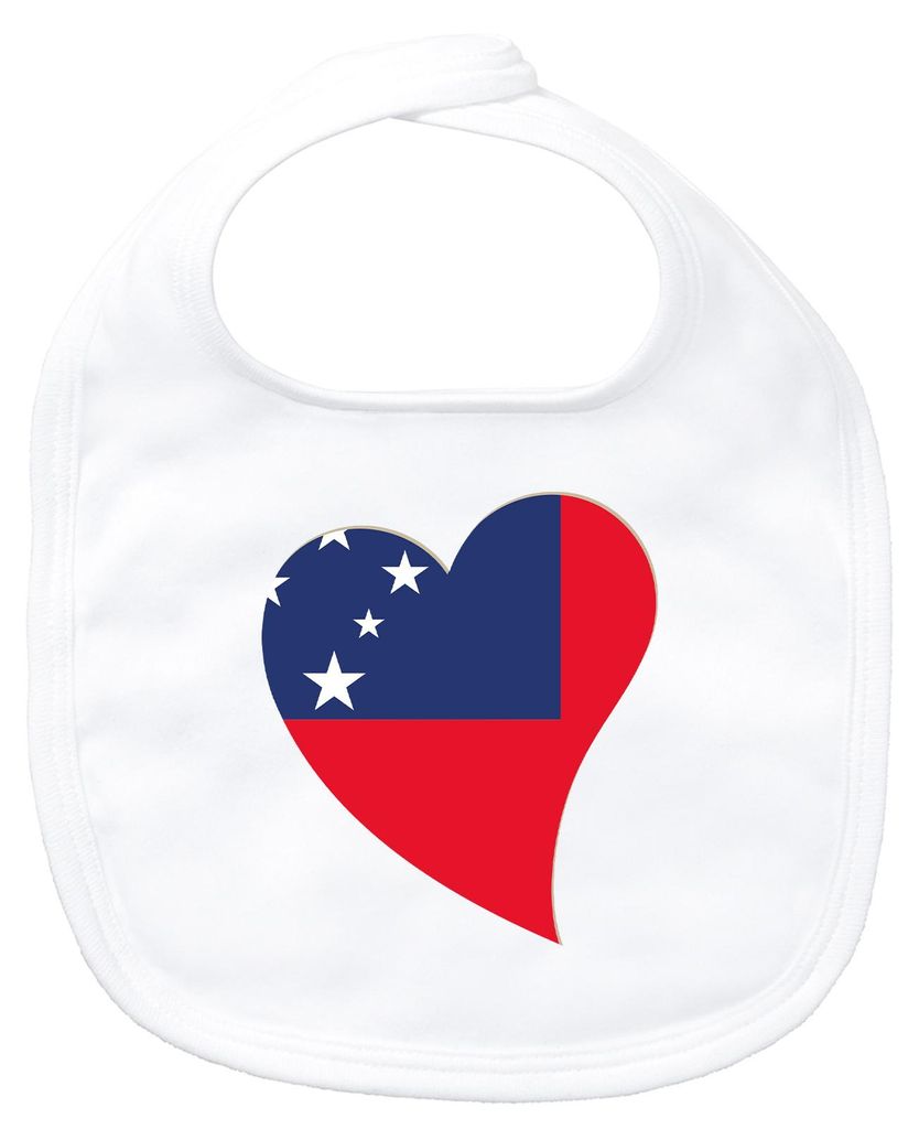 Huuraa Baby Lätzchen Samoa Flagge Herz White Klettverschluss Baumwolle Latz Geschenkidee