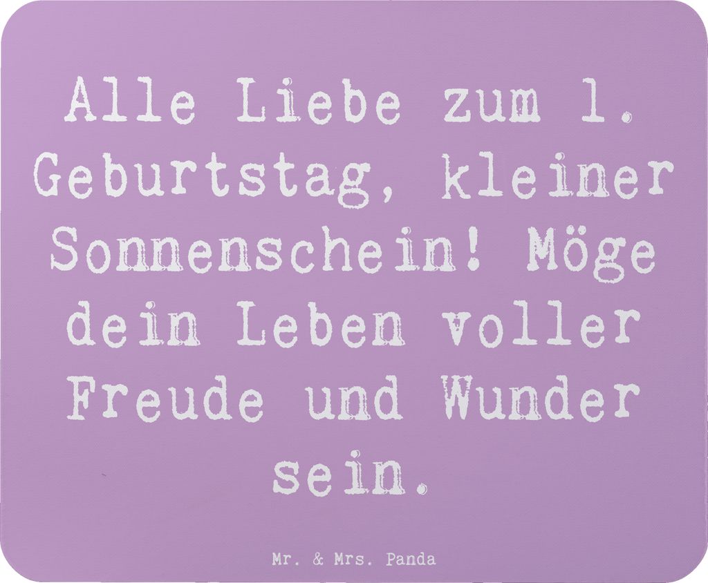 Mr. & Mrs. Panda Mouse Pad Spruch 1. Geburtstag Sonnenschein - Lavendeltraum - Geschenk, erstes Lebensjahr feiern, Mousepad, Kleinkind, mauspad lap...