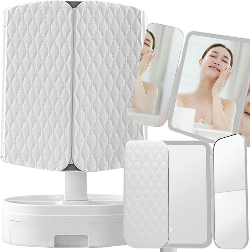 Verk 27028 Kosmetické zrcátko LED, 5x zvětšení růžová Obrázek produktu 