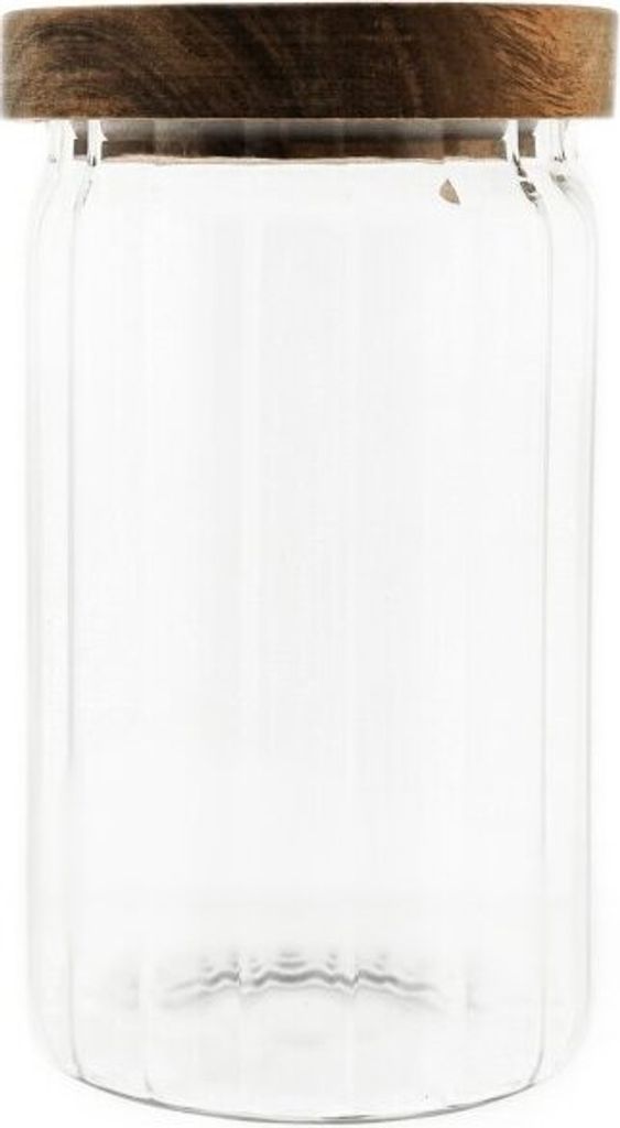 Vorratsdosen 16 x 9 cm aus hochwertigem Borosilikatglas mit Holzdeckel