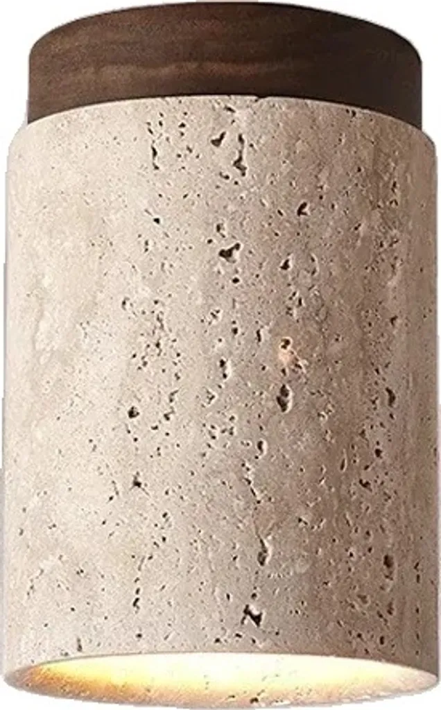 Plafonnier Wabi Sabi à Lumière Chaude et Base en Noyer Massif E27