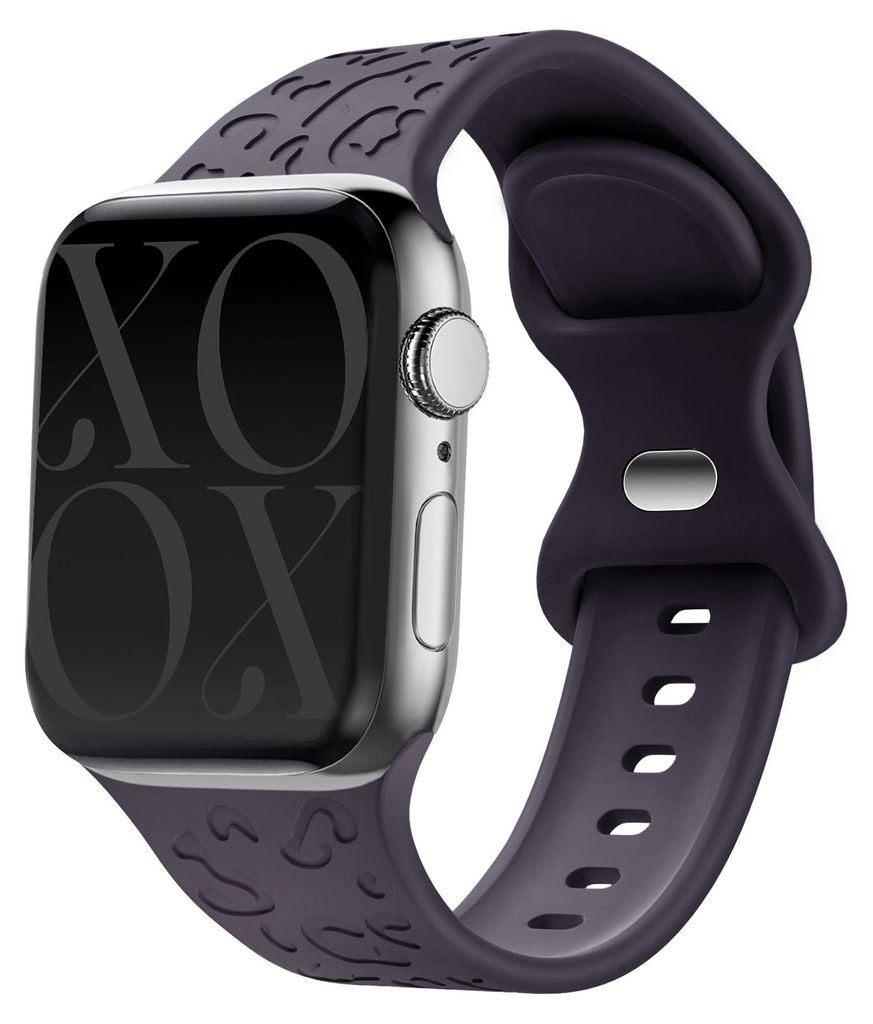 Apple Watch Silikonarmband 'Leopard' (Lila)