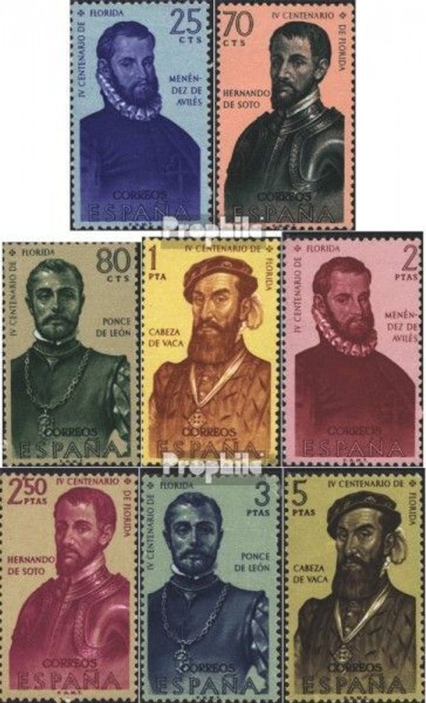 Briefmarken Spanien 1960 Mi 1193-1200 (kompl.Ausg.) postfrisch Entdecker Amerikas