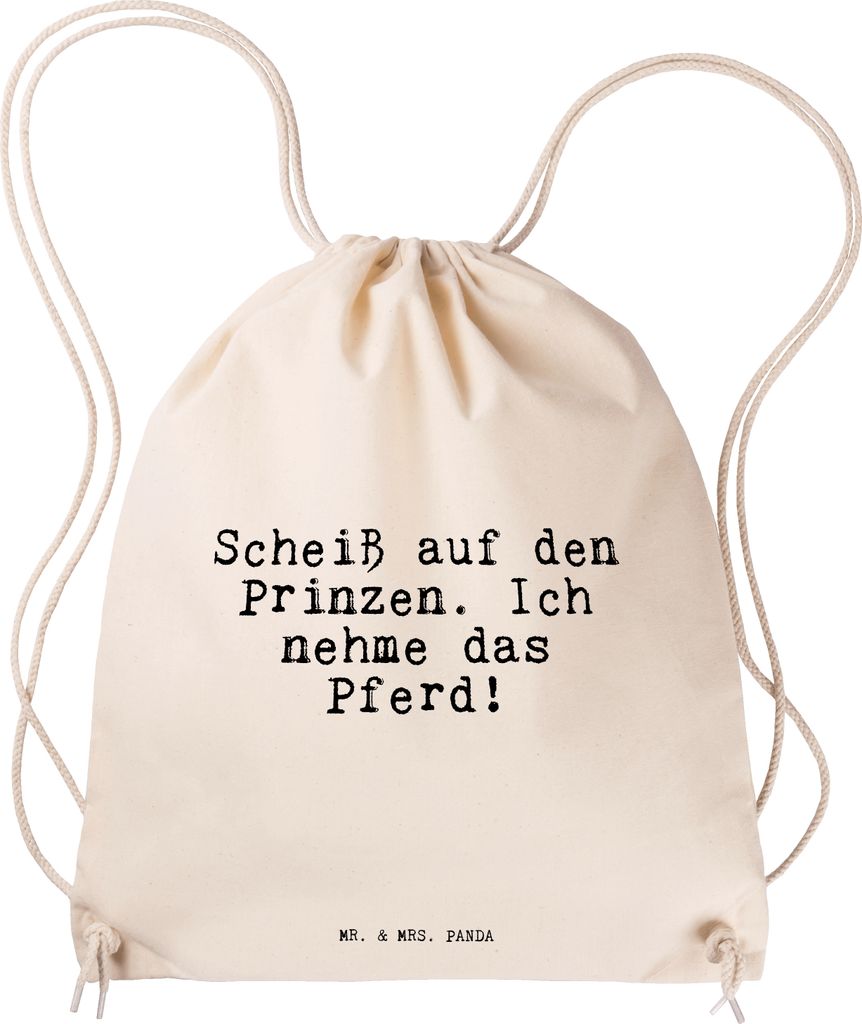 Mr. & Mrs. Panda Beutel Scheiß auf den Prinzen.... - Transparent - Geschenk, Pferd, Spruch Sprüche Weisheiten Zitate Lustig Weisheit Worte, stoff...