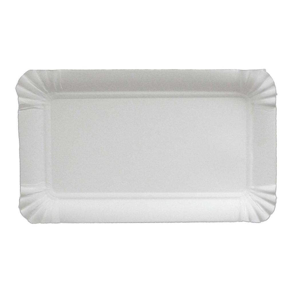 Pappteller 10x16 cm eckig weiß, 1000 Stück / Einweg Torten Kuchen Menü Teller