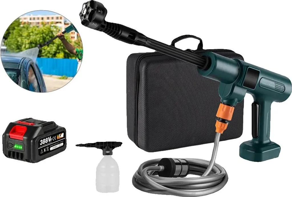 Nettoyeur haute pression pour voiture et jardin 18V avec tuyau de 5m