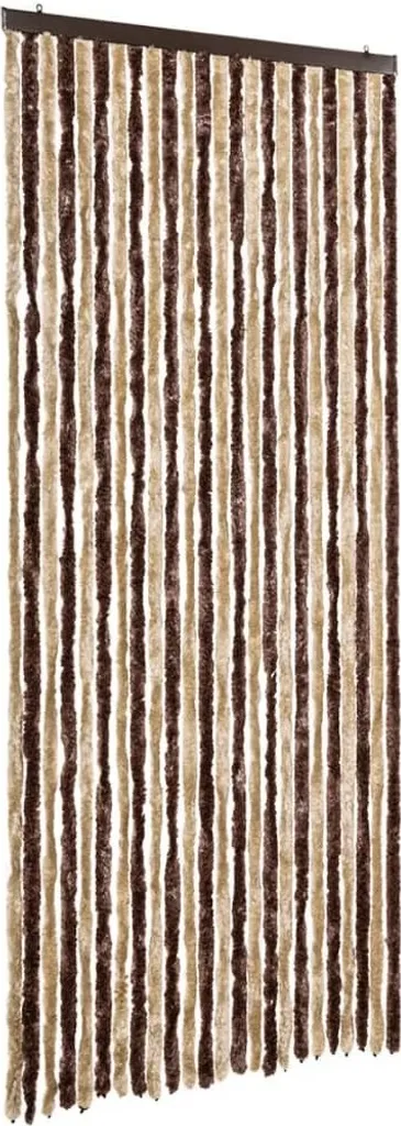 Anti-mouches Efficace : Rideau Chenille Beige Marron 100x220 cm