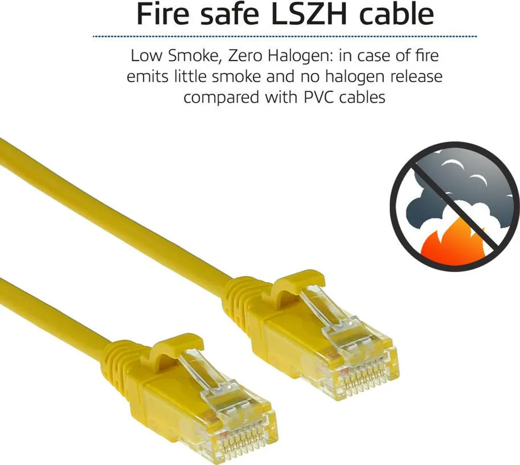 Câble Patch CAT6 Slimline LSZH Jaune 5m : Ultra Flexible et Sécurisé