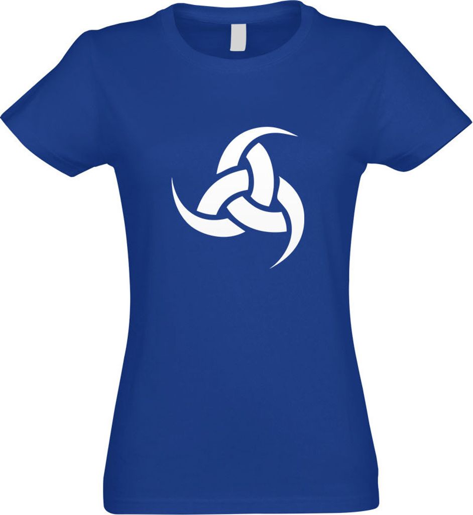 Kiwistar - T-Shirt tailliert - Damen - royal - Tripple Horn von Odin - mit Motiv Bedruckt - Funshirt Design - Sport - Freizeit - Damen - L