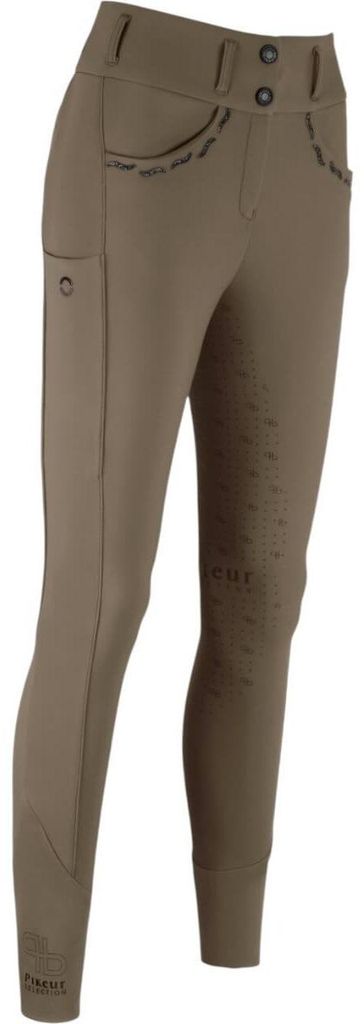 Pikeur Damenreithose, Reithose " PK_LAURE SD " ohne Knienaht mit Siebdruck Besatz Größe - 34 Farbe - slate brown