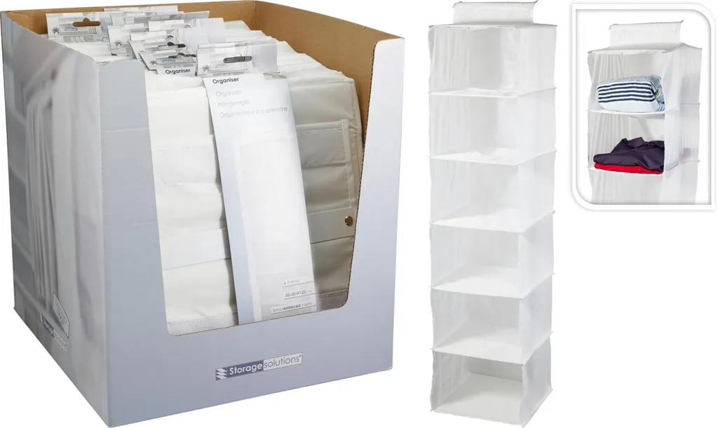 Organisateur d'armoire blanc en plastique avec 6 bacs de tri Koopman
