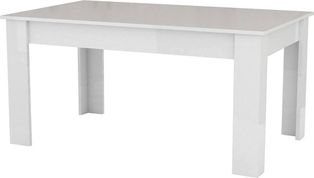 Ausziehbarer Esstisch Nanni, Ausziehbare Konsole für bis zu 10 Sitzplätze, ausziehbare Konsole 100 % Italy, cm 140/190x90h75, glänzend weiß