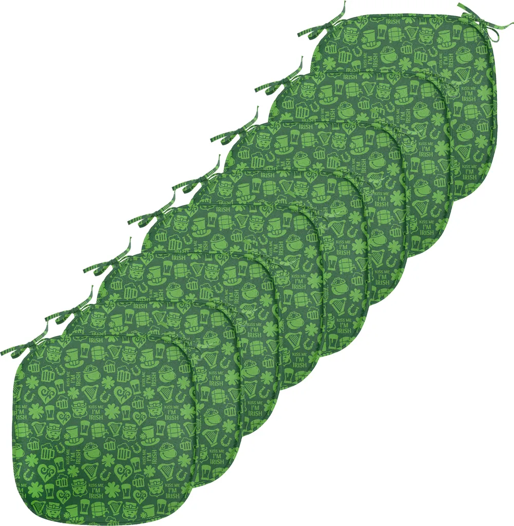 ABAKUHAUS Lot de 8 Galettes de Chaise Irlandais 40x40cm Vert Tilleul